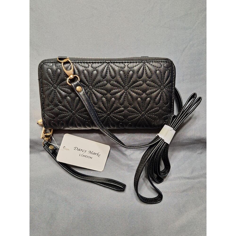 Darcy Marks Clutch With Crossbody Strap Black